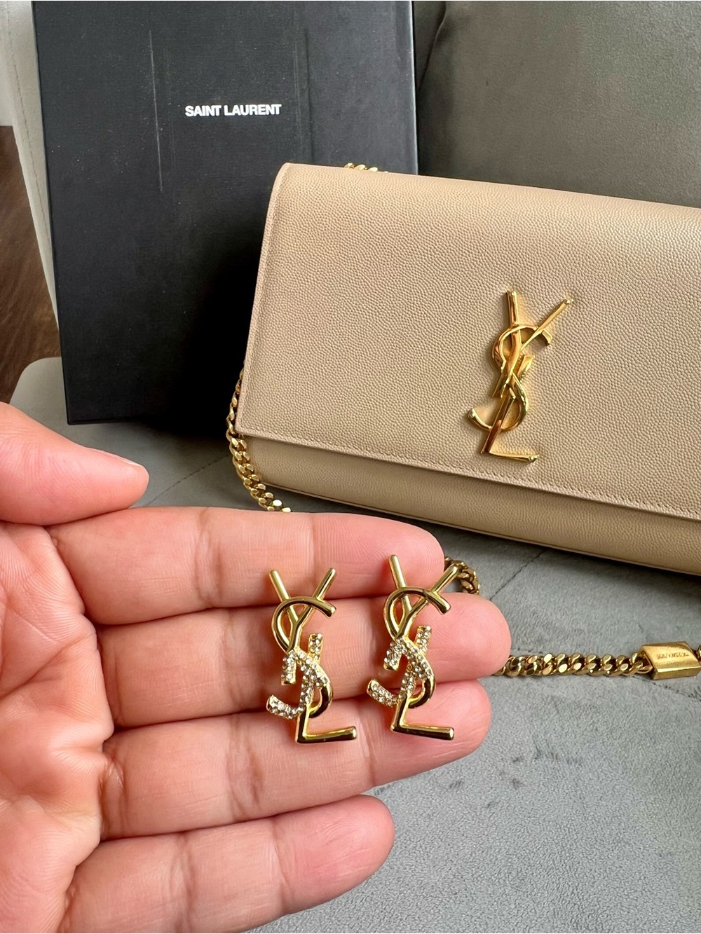 Yves Saint Laurent Logo Earrings